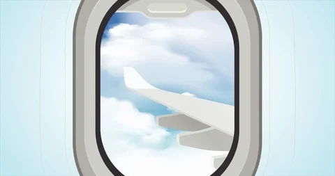 Cartoon view from airplane iluminator Stock Footage 116080365