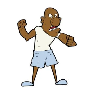 Cartoon violent man Stock Illustration