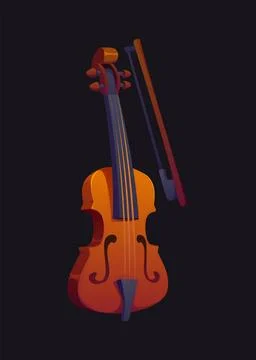 Cartoon violin with a bow, st Patrick day symbol Stockillustratie