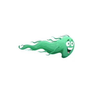 Cartoon virus cell vector icon, bacteria or germ Stock Illustration
