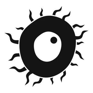 Cartoon virus microbe monster with one eye Stock Illustration