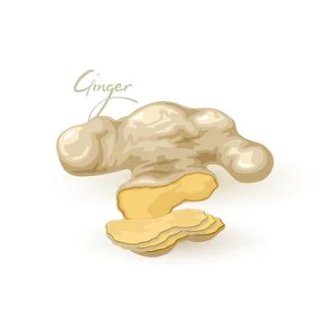 Cartoon vitaminized ginger root Stock Illustration