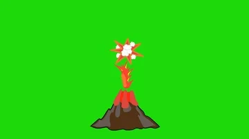 Cartoon volcano eruption. Smoke explosion and stars 動画素材 85986635