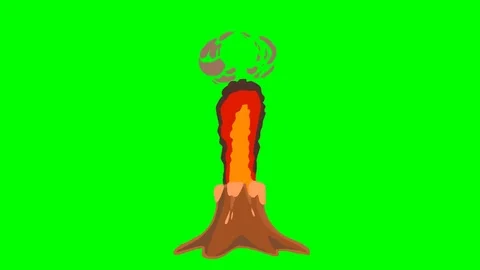 Cartoon Volcano Erupts 動画素材 85217877