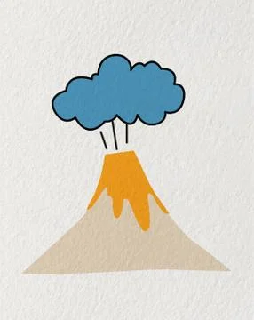 Cartoon volcano Stock Illustration