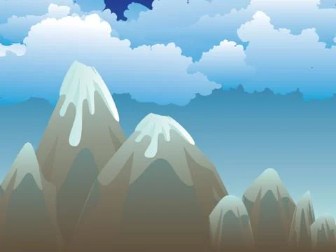 Cartoon Volcano Island イラスト素材