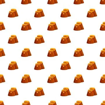 Cartoon volcano pattern background with flowing lava Stockillustratie