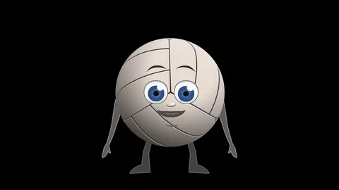 Cartoon Volleyball Ball Pointer Left Bad... | Stock Video | Pond5