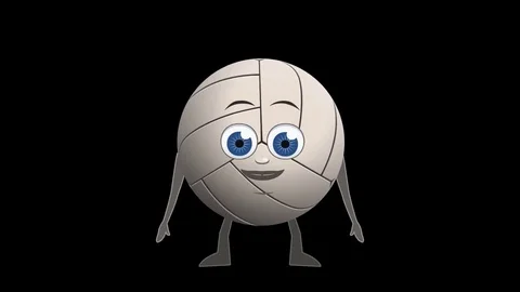 Cartoon Volleyball Ball Pointer Right Animation with Alpha Channel 스톡 동영상 82516698