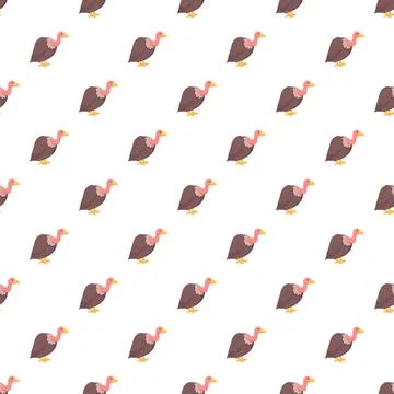 Cartoon vulture bird seamless pattern repeating background 스톡 일러스트