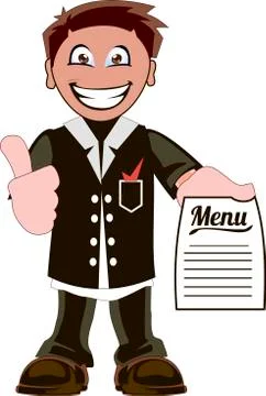 Cartoon waiter Stock Illustration