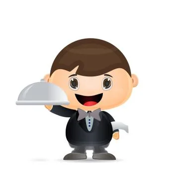 Cartoon waitress Stock Illustration
