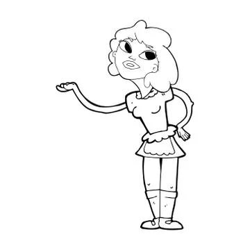 Cartoon waitress serving Stock Illustration