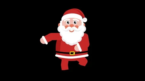 Cartoon Walking Santa Loop. Alpha channel Video stock 82965858