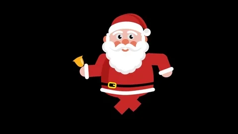 Cartoon Walking Santa Loop. Alpha channel Stock Footage 82965865