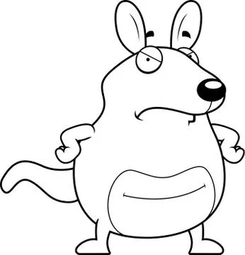 Cartoon Wallaby Angry Stock Illustration