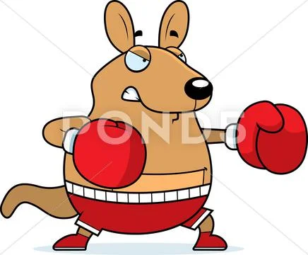 Cartoon wallaby boxing Stock Illustration