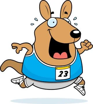 Cartoon Wallaby Running Race Stock Illustration