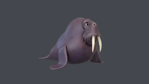 Cartoon Walrus 3D Model