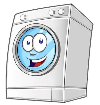 Cartoon washing machine. Vector clip art illustration Stock Illustration