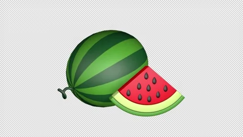 Cartoon watermelon icon on alpha Stock Footage 306931608