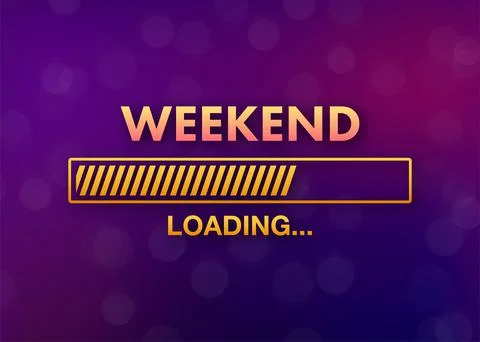 Cartoon weekend loading for print design. Black friday. Holiday illustration Illustrazione stock