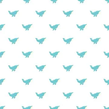 Cartoon whale character pattern on white background Stock Illustration