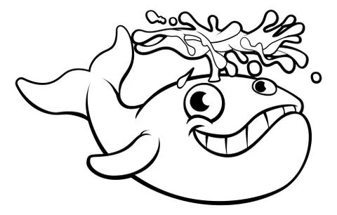 Cartoon Whale 스톡 일러스트