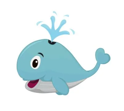 Cartoon whale side view Stock Illustration
