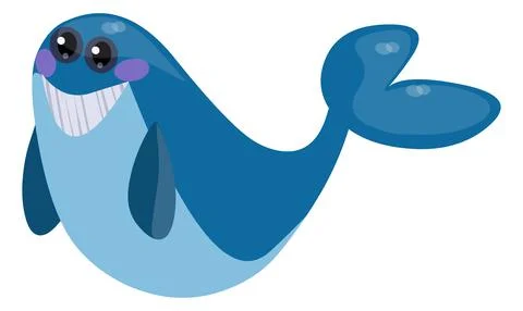 Cartoon whale vector Stock Illustration