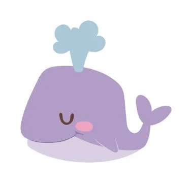 Cartoon whale vector illustration 스톡 일러스트
