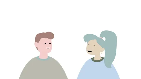 Cartoon white background with comic people in 4k video. 库存影片 147595592
