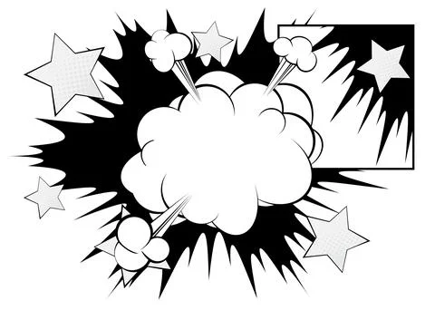 Cartoon White Background, Vector comic book Classic poster. Retro vector co.. Stock Illustration