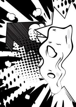 Cartoon White Background, Vector comic book Classic poster. Retro vector co.. Stockillustratie