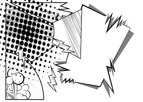 Cartoon White Background, Vector comic book Classic poster. Retro vector co.. Stock Illustration