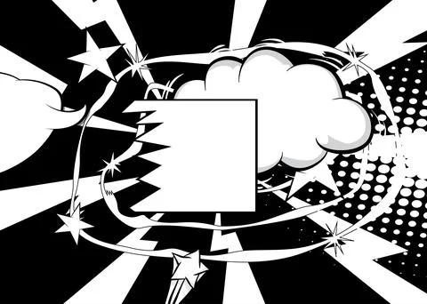 Cartoon White Background, Vector comic book Classic poster. Retro vector co.. Stock Illustration