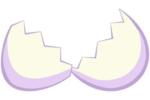 Cartoon white broken egg shell icon poster. Stock Illustration