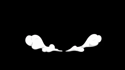 Cartoon White Smoke Explosion Animation FX Isolated on Black Background. Stock Footage 321549913