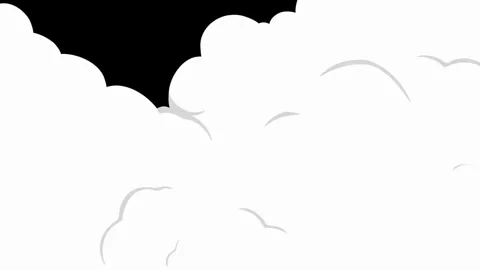 Cartoon White Smoke Explosion Animation transition Isolated on Black Background. Stock Footage 321549956