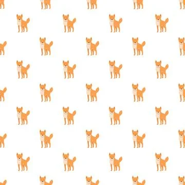 Cartoon wild dog pattern repeating background design Stock Illustration