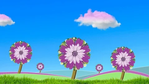 Cartoon Windmills Background Stock Footage 112641394