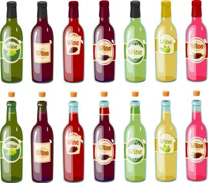 Cartoon wine bottles Stock Illustration