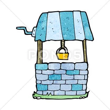 Cartoon wishing well Stock Illustration