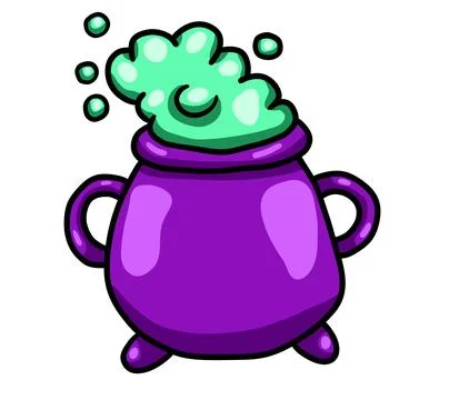 Cartoon Witch Cauldron Stock Illustration