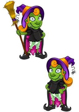 Cartoon Witch - Hands On Hips Stock Illustration