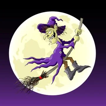 Cartoon witch Stock Illustration