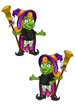 Cartoon Witch - Presenting Illustrazione stock