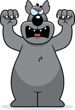 Cartoon wolf attacking Stock Illustration