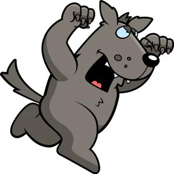 Cartoon wolf attacking Stock Illustration