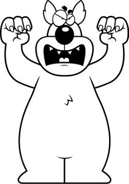 Cartoon Wolf Attacking Stock Illustration